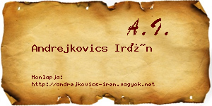 Andrejkovics Irén névjegykártya